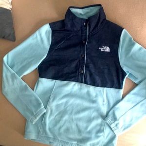 The North Face pullover baby blue and navy